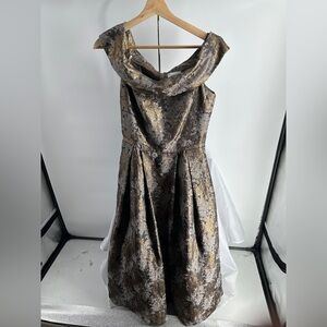 Gold and Brown Metallic Calvin Klein Dress